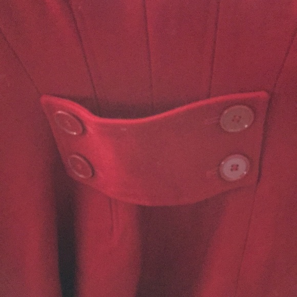 EXPRESS RED WOOL BLEND FLARE COLLAR STRUCTURED FIT NWOT COAT - Picture 11 of 12